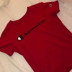 champion red t shirt